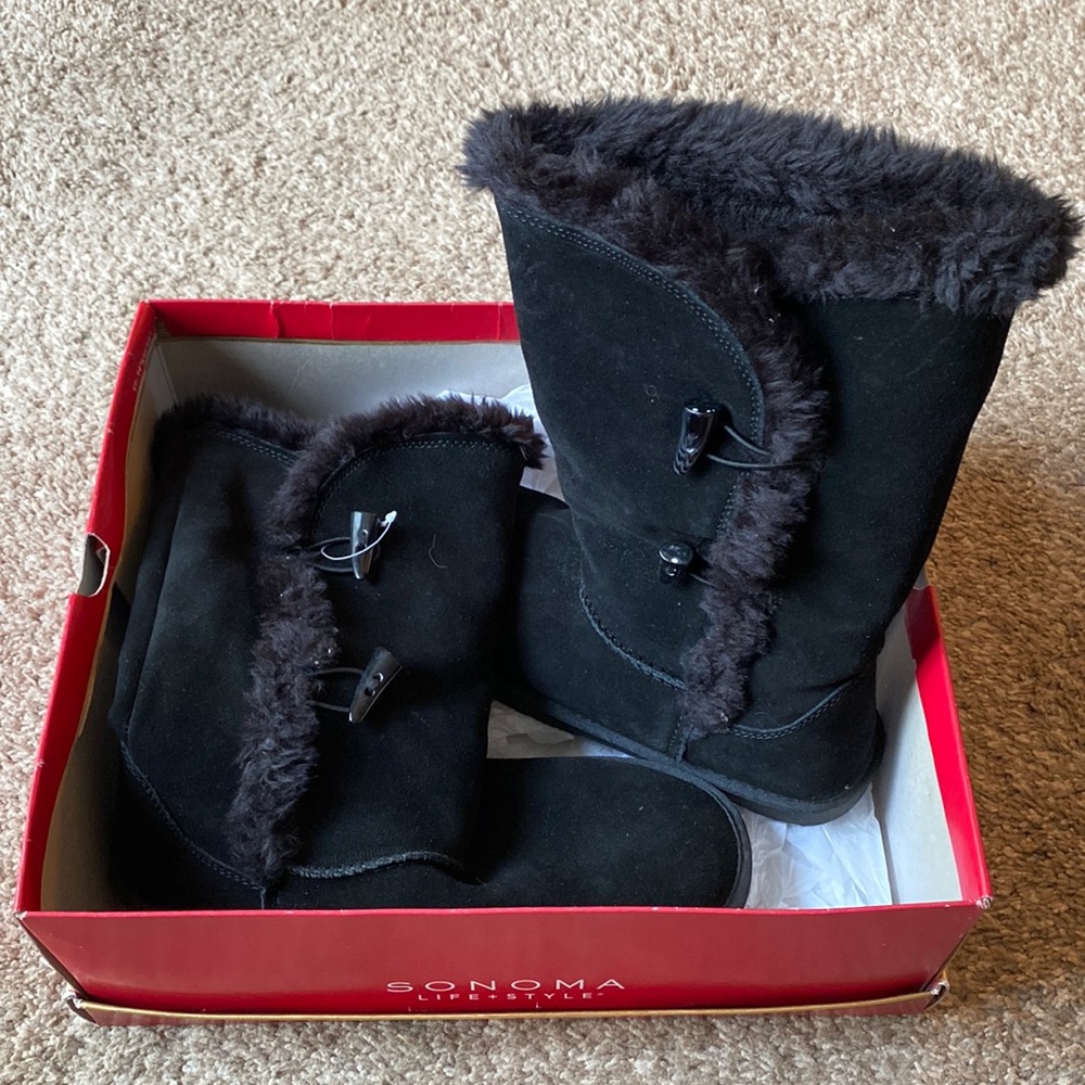 Black Fur Boots